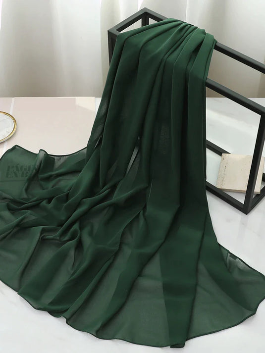 Luxury Chiffon Hijab - Forest Green