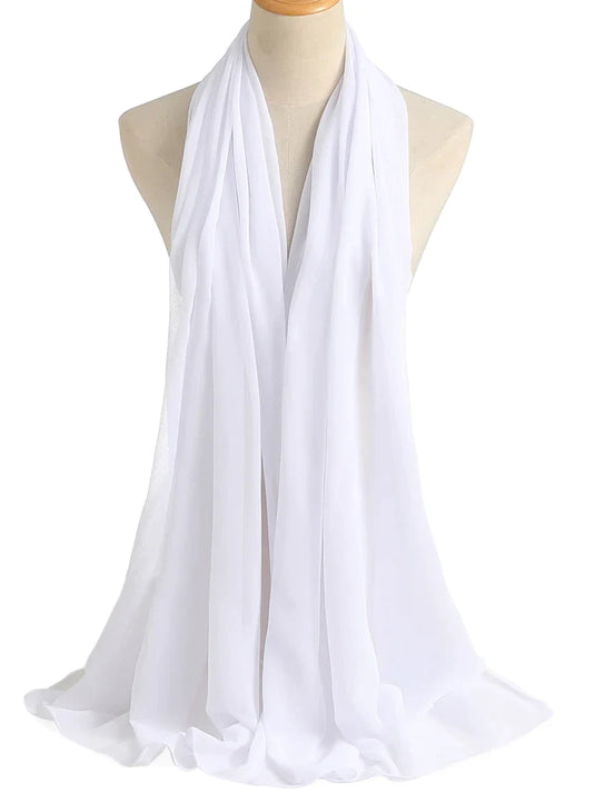 Luxury Chiffon Hijab - White